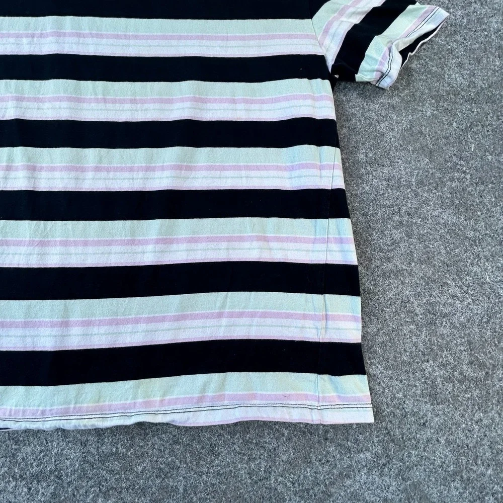 Guess Originals Crewneck T-Shirt Mens M White Black Striped Rogers Short Sleeve - Picture 9 of 16
